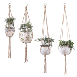 🌿 Hand-Woven Cotton Rope Plant Hanger – Hanging Basket Sling for Indoor & Outdoor Décor