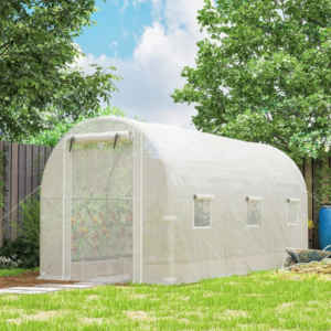 Walk-In Garden Greenhouse Tunnel – Outdoor Plant Shelter with Roll-Up Door & Ventilation Windows