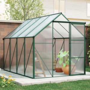 🌿 6 × 8 ft Walk-In Outdoor Patio Greenhouse – Aluminum Frame with Adjustable Roof & Sliding Door