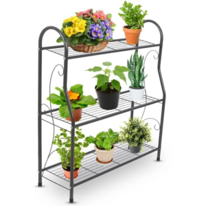 🌿 3-Tier Metal Plant Stand Shelf – Flower Pot Display Rack & Utility Organizer